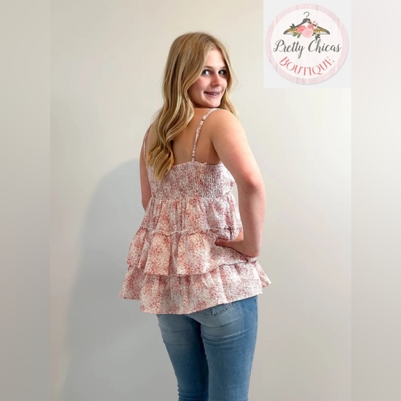 Ruffle floral tunic top - Picture 2 of 2